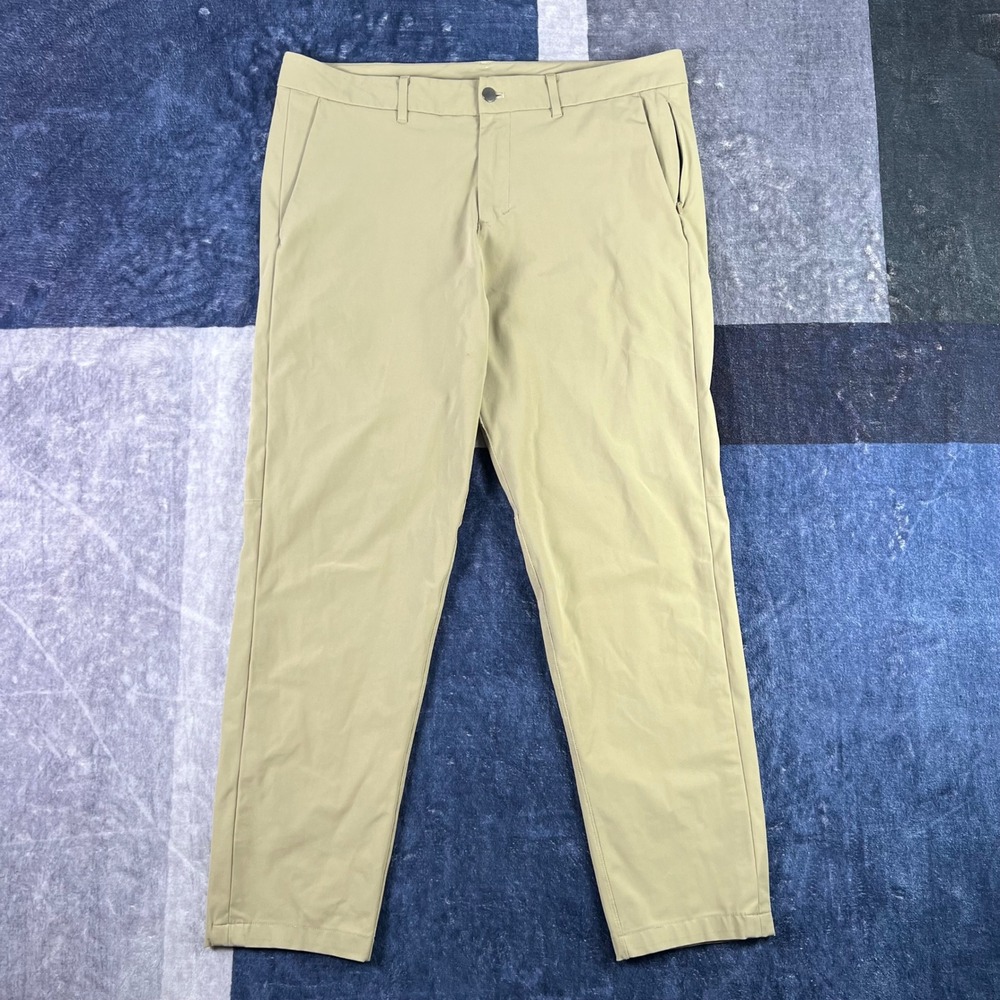 Lululemon Mens Commission Pant Slim Warpstreme Khaki Tan Size 36 LM5439S